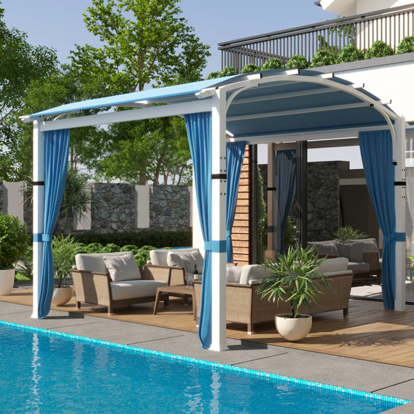 Joyside 10 Ft W X 10 Ft D Metal Pergola With Canopy Reviews Wayfair